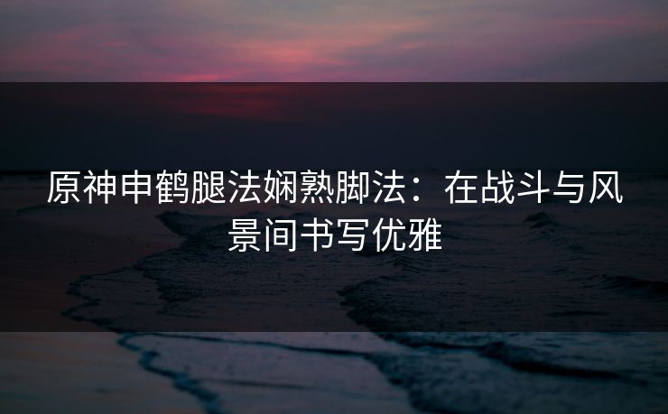 原神申鹤腿法娴熟脚法：在战斗与风景间书写优雅
